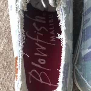 New- no tags-Woman’s Camo Blowfish Malibu Sneakers - Light Blue and White